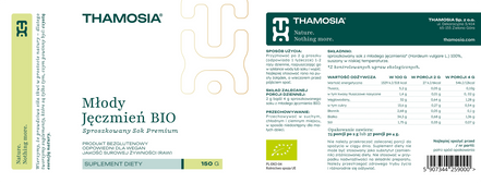 MŁODY JĘCZMIEŃ BIO 100% SPROSZKOWANY SOK PREMIUM EKOLOGICZNY 150g