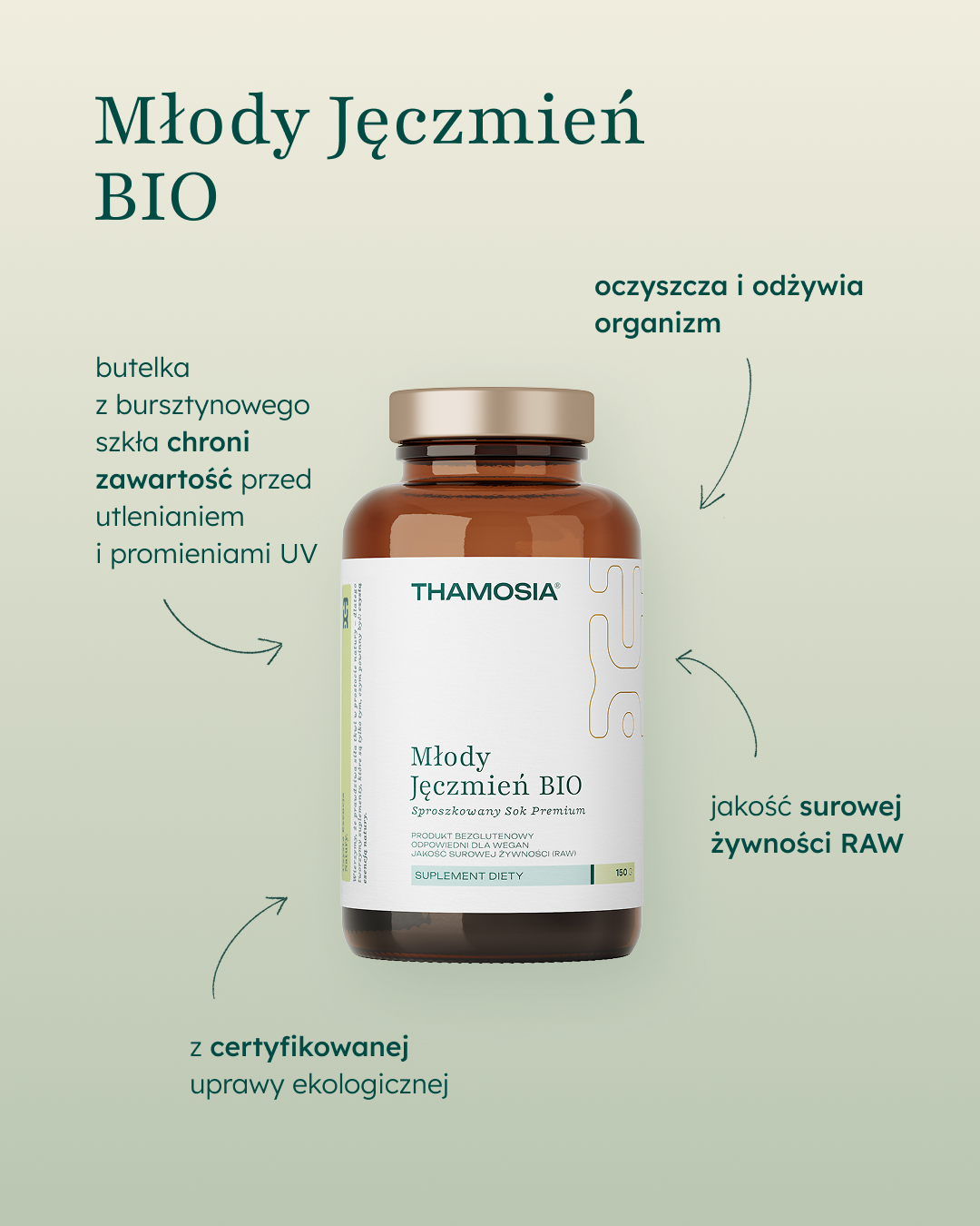 MŁODY JĘCZMIEŃ BIO 100% SPROSZKOWANY SOK PREMIUM EKOLOGICZNY 150g