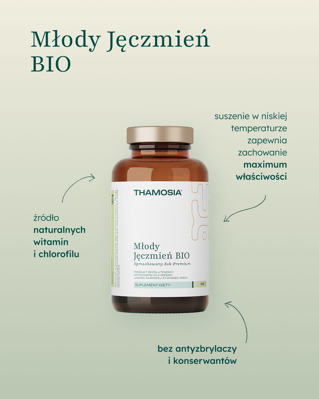 MŁODY JĘCZMIEŃ BIO 100% SPROSZKOWANY SOK PREMIUM EKOLOGICZNY 150g